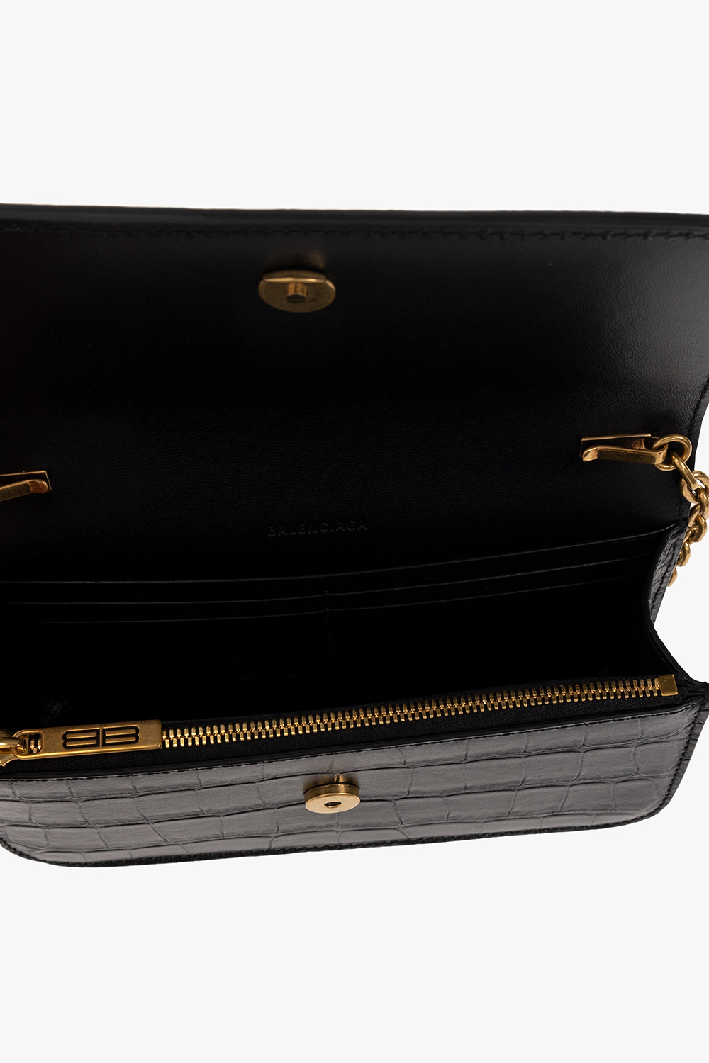 Black 'Gossip' wallet with chain Balenciaga